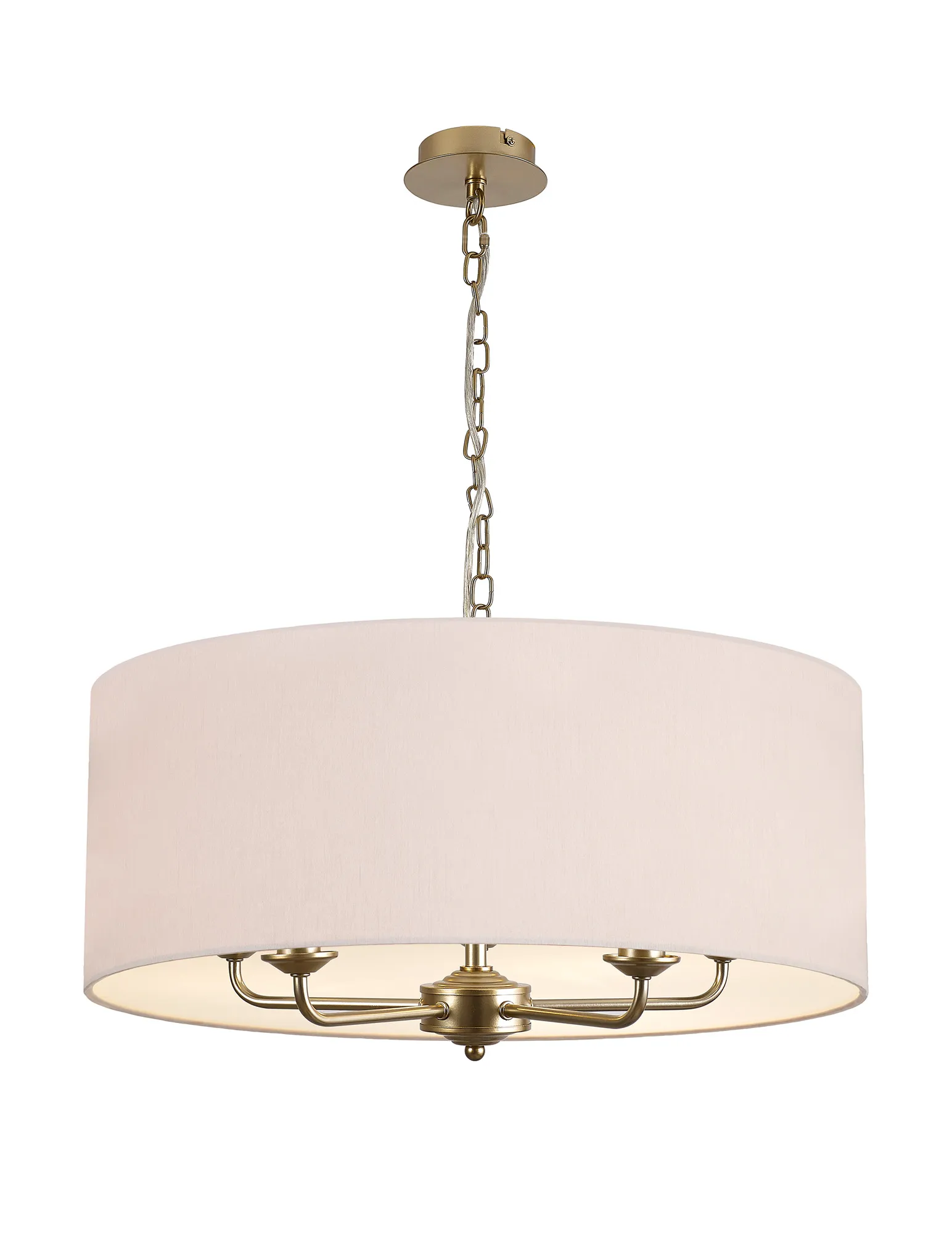 DK0982  Banyan 60cm 5 Light Pendant Champagne Gold, Nude Beige